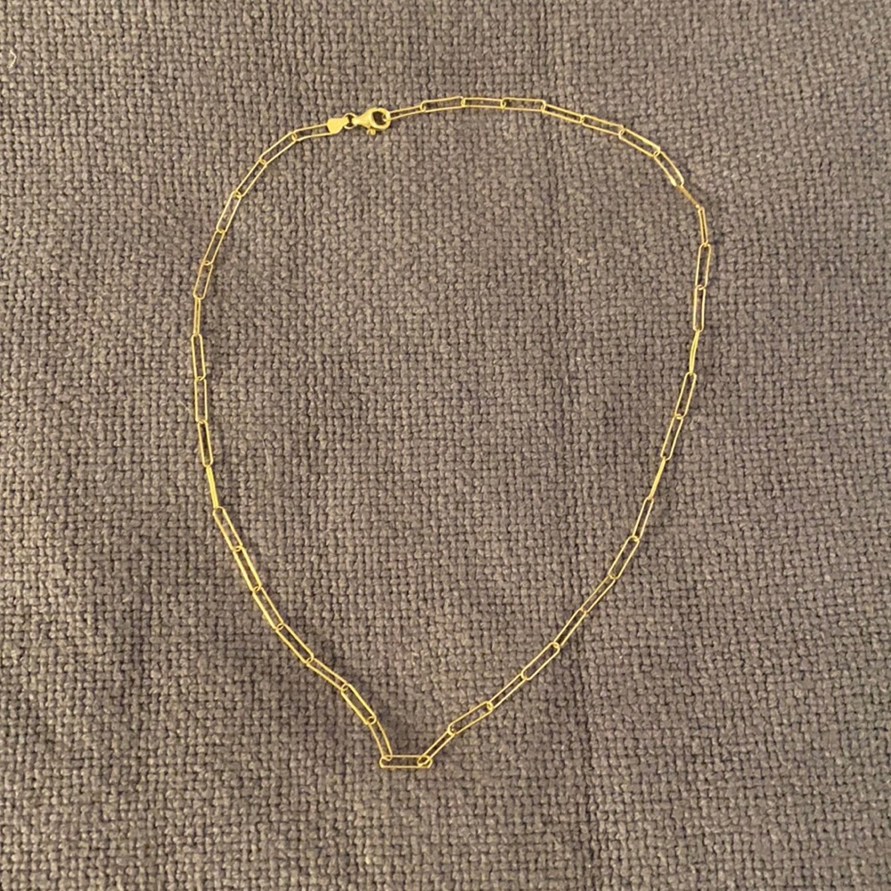 Link necklace, 16 inches in 925 gold